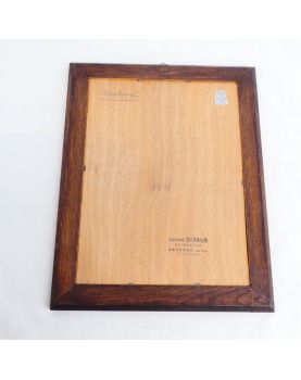 Inlaid Wooden Panel with Castle Decor R.STRAUB