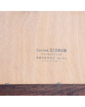 Inlaid Wooden Panel with Castle Decor R.STRAUB
