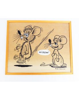 Panneau Bois Moderne Décor Souris Humoristique