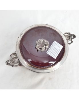 Petite Daubière en Céramique Marron et Monture en Métal