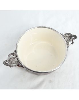 Petite Daubière en Céramique Marron et Monture en Métal