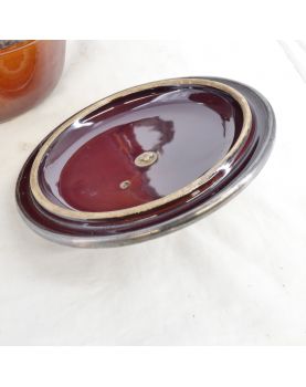 Petite Daubière en Céramique Marron et Monture en Métal