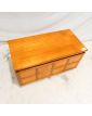 Low TV cabinet with 1 flap on wheels, Scandinavian style