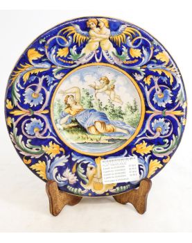 Majolica Dish with Wooden Stand