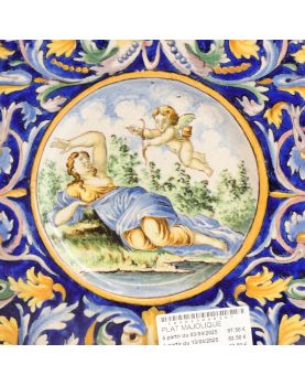 Majolica Dish with Wooden Stand