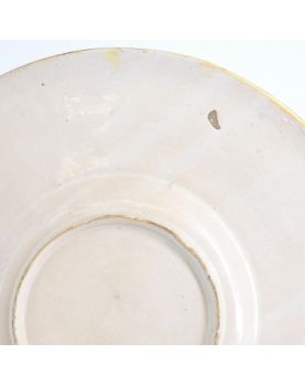 Plat Majolique avec Support en Bois
