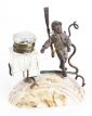 Small Spelter Inkwell with Marine Decor