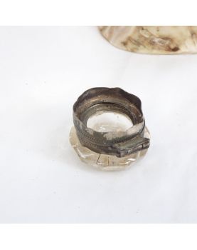 Small Spelter Inkwell with Marine Decor