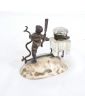 Small Spelter Inkwell with Marine Decor