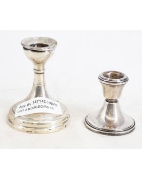 Paire de Petits Bougeoirs en Argent Anglais