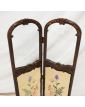 Small Carved Wooden Screen with 2 Glass Panels and Napoleon III Tapestry