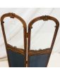 Small Carved Wooden Screen with 2 Glass Panels and Napoleon III Tapestry