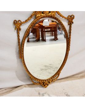 Oval Mirror with Molded and Openwork Gold Frame