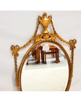 Oval Mirror with Molded and Openwork Gold Frame