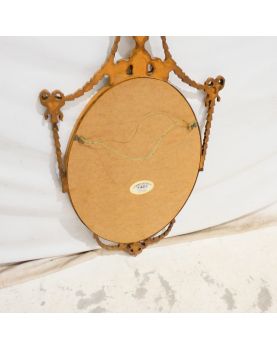 Oval Mirror with Molded and Openwork Gold Frame
