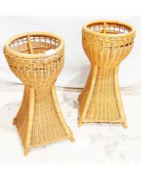 Paire de Jardinières en Osier
