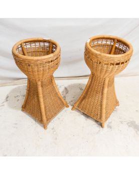 Paire de Jardinières en Osier