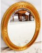 Oval Beveled Mirror with Molded Gold Frame