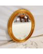 Oval Beveled Mirror with Molded Gold Frame