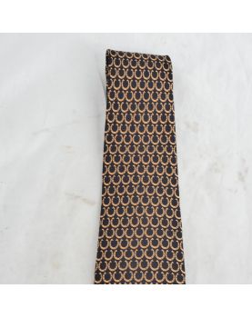 HERMES Horseshoe Decor Silk Tie