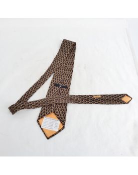 HERMES Horseshoe Decor Silk Tie