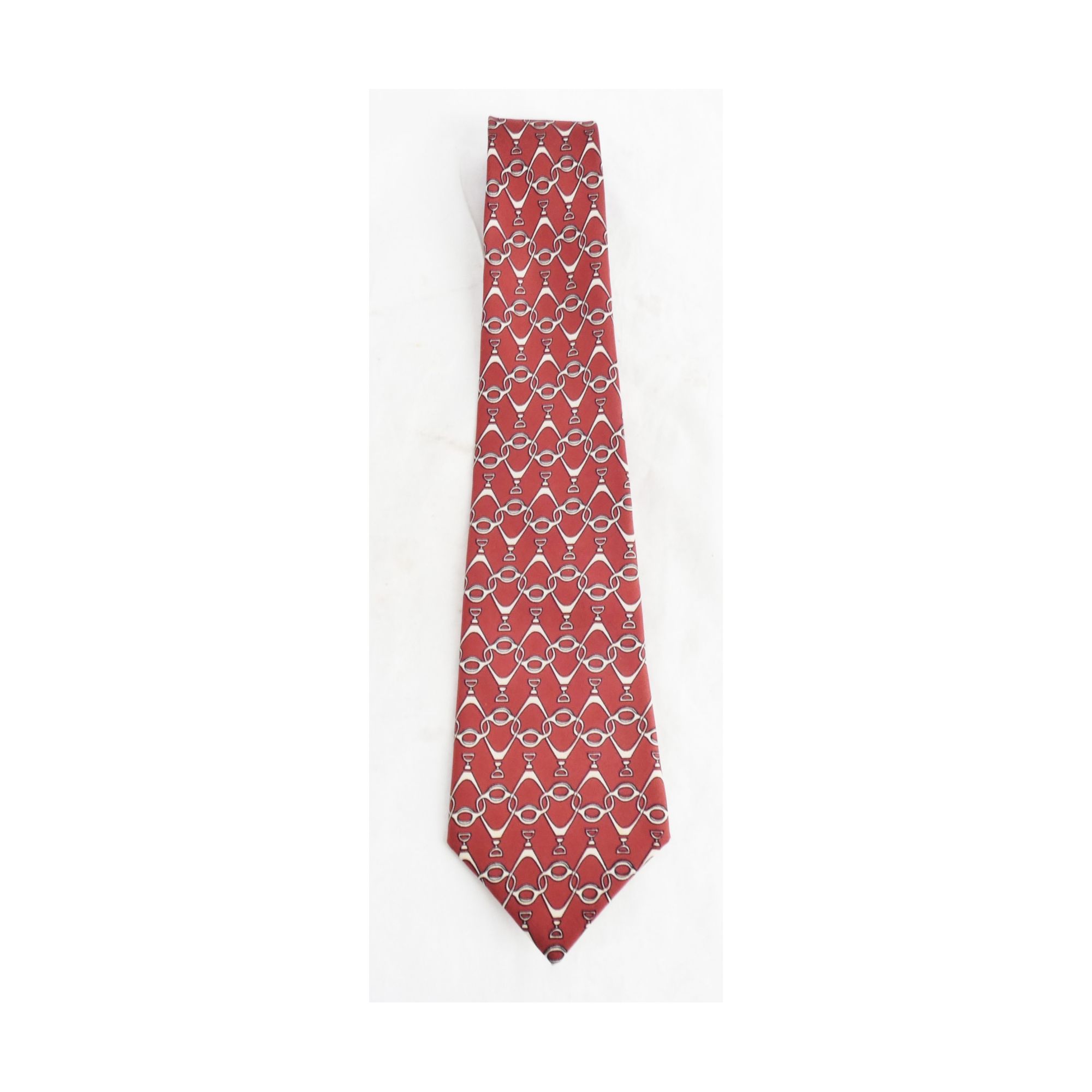 HERMES Brown Silk Tie HERMES Brown Silk Tie