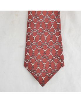 HERMES Brown Silk Tie
