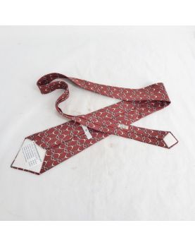 HERMES Brown Silk Tie