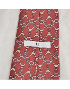 HERMES Brown Silk Tie