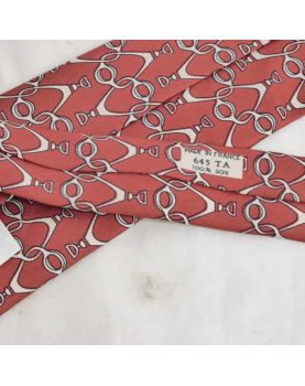 HERMES Brown Silk Tie