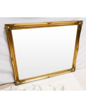 Grand Miroir Biseauté Rectangulaire Moderne Cadre Doré Mouluré