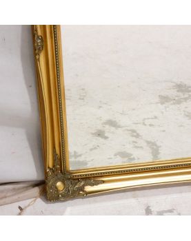 Grand Miroir Biseauté Rectangulaire Moderne Cadre Doré Mouluré