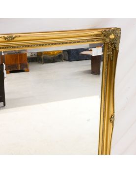Grand Miroir Biseauté Rectangulaire Moderne Cadre Doré Mouluré