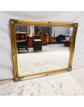 Grand Miroir Biseauté Rectangulaire Moderne Cadre Doré Mouluré