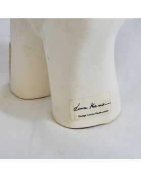 Small Bust of a Nude Woman in Earthenware Signed Louise HEDERSTRÖM