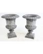 Paire de Petites Vases Médicis Peint en Gris