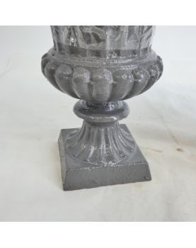 Paire de Petites Vases Médicis Peint en Gris