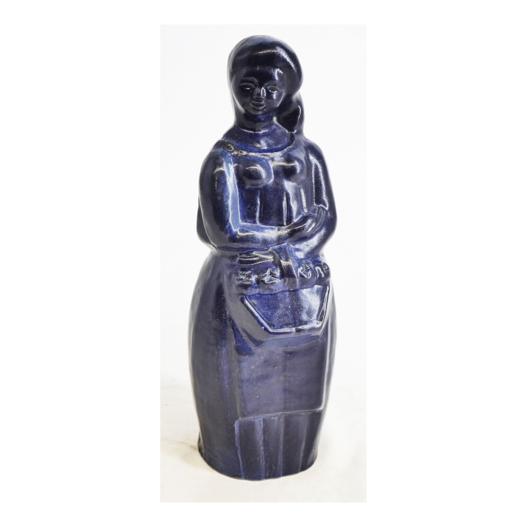 Sujet en Grès Femme Bleue Signé Louis JOUBERT Sujet en Grès Femme Bleue Signé Louis JOUBERT