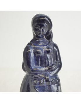 Sujet en Grès Femme Bleue Signé Louis JOUBERT