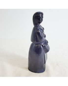 Sujet en Grès Femme Bleue Signé Louis JOUBERT
