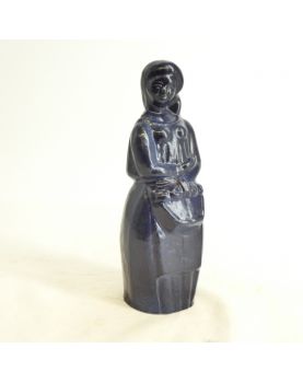 Sujet en Grès Femme Bleue Signé Louis JOUBERT
