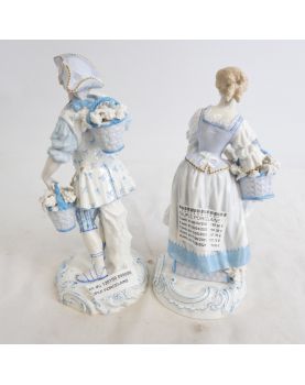Couple en Porcelaine Polychrome