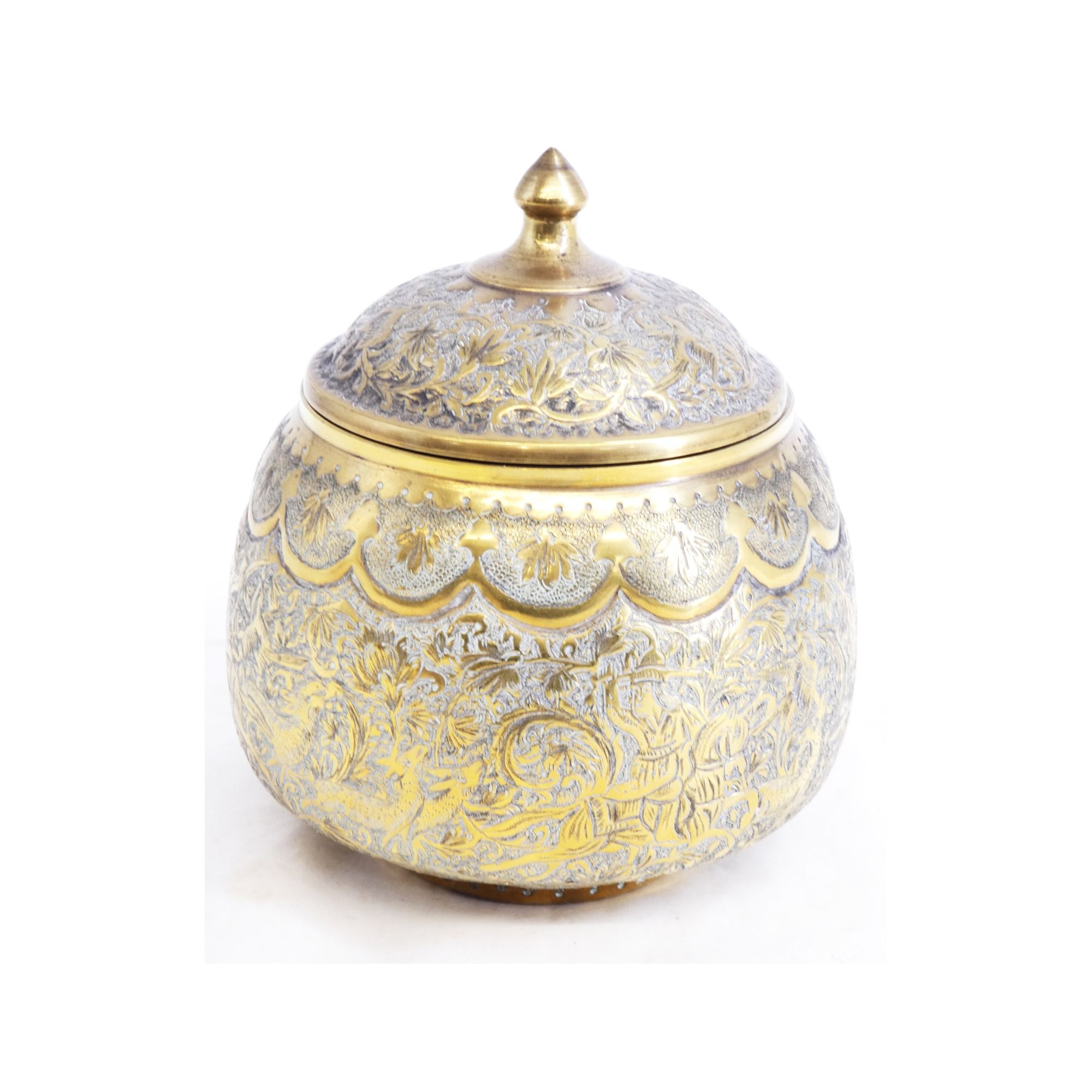 Small Persian Brass Covered Box Small Persian Brass Covered Box