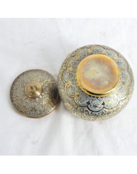 Small Persian Brass Covered Box