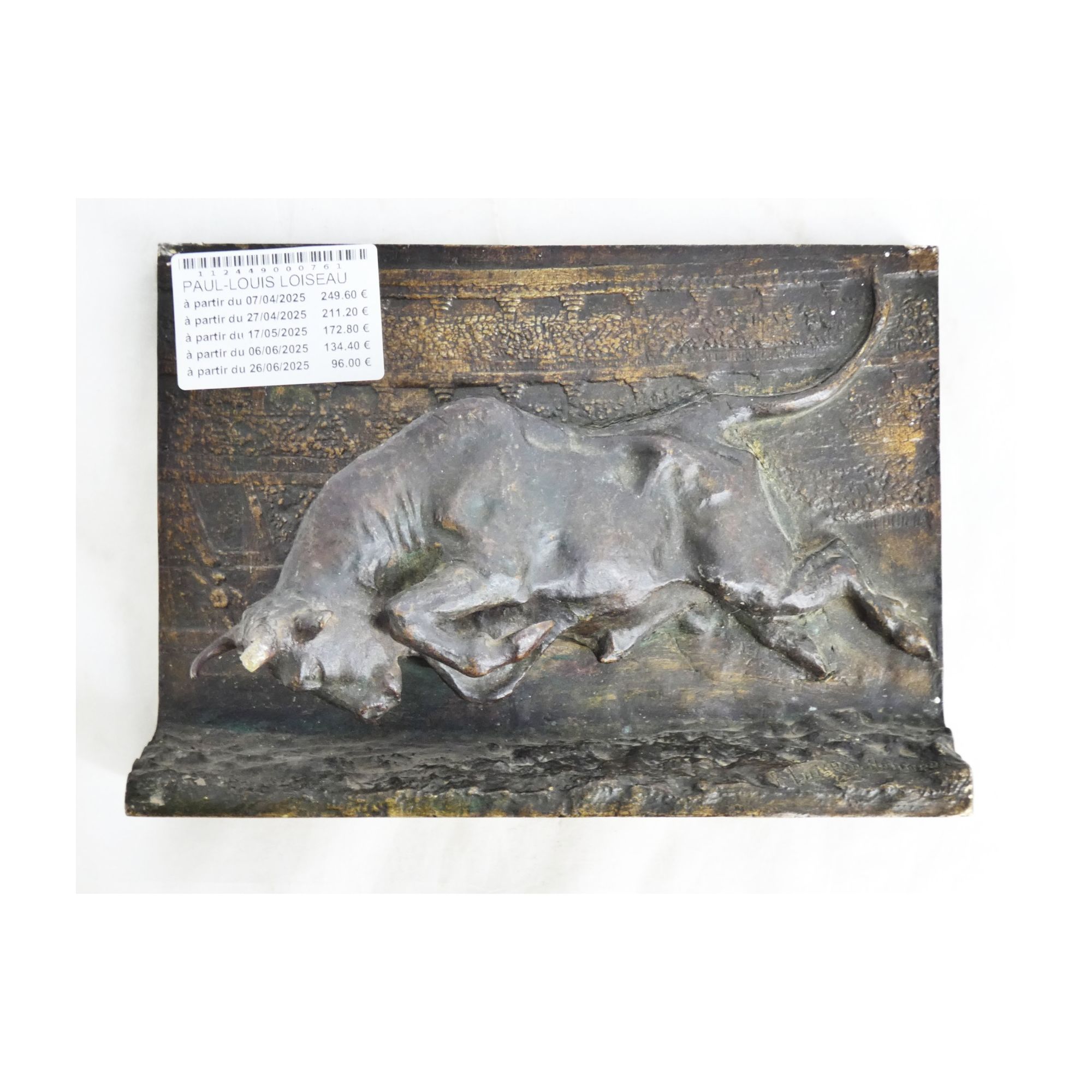 Scène Taureau dans Arène en Bronze Signé Paul Louis LOISEAU-ROUSSEAU Scène Taureau dans Arène en Bronze Signé Paul Louis LOISEAU-ROUSSEAU