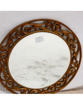 Round Mirror with Openwork Frame