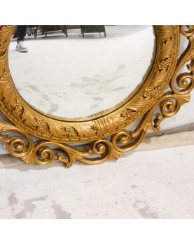 Miroir de Sorcière Bombé Cadre Mouluré et Ajouré