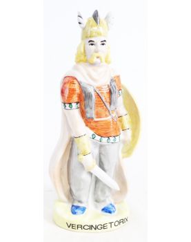 Sujet Vercingétorix en Faïence Polychrome