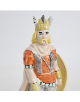 Sujet Vercingétorix en Faïence Polychrome