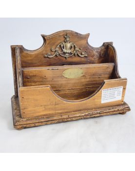 Wooden and Brass Mail Holder